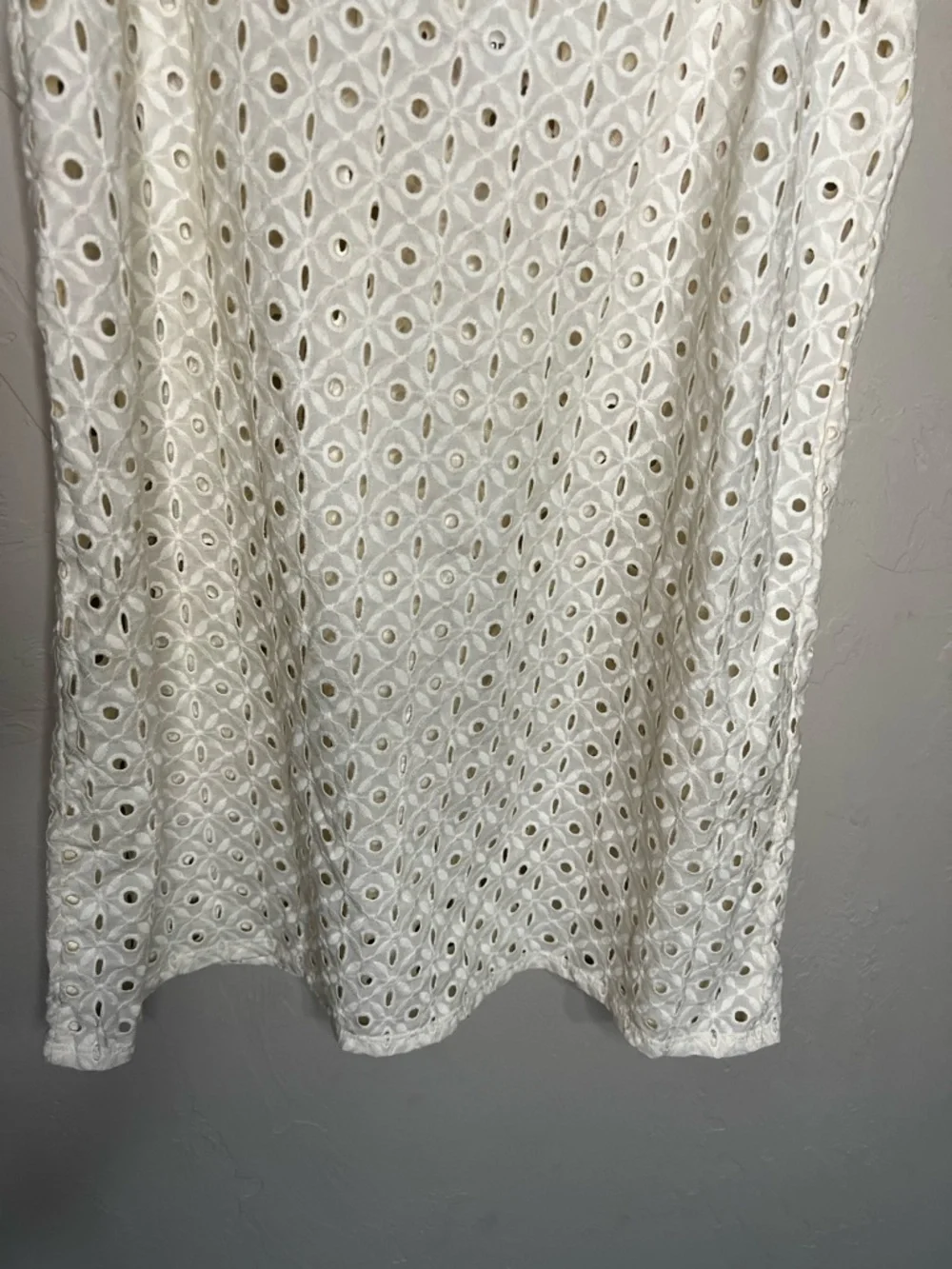 Vitamin A Cream Eyelet Spaghetti‎ Strap Mini Coverup Dress